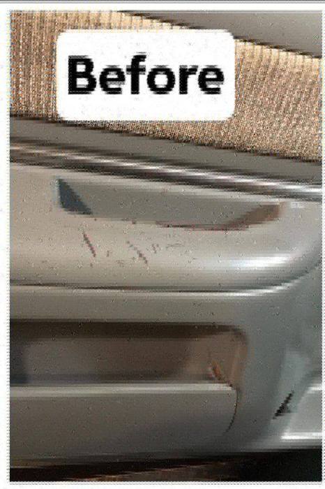 Faded door panel before