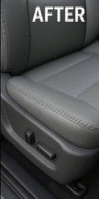 Repaired leather seat after