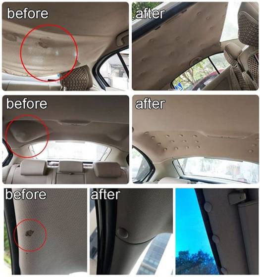 Headliner before and after